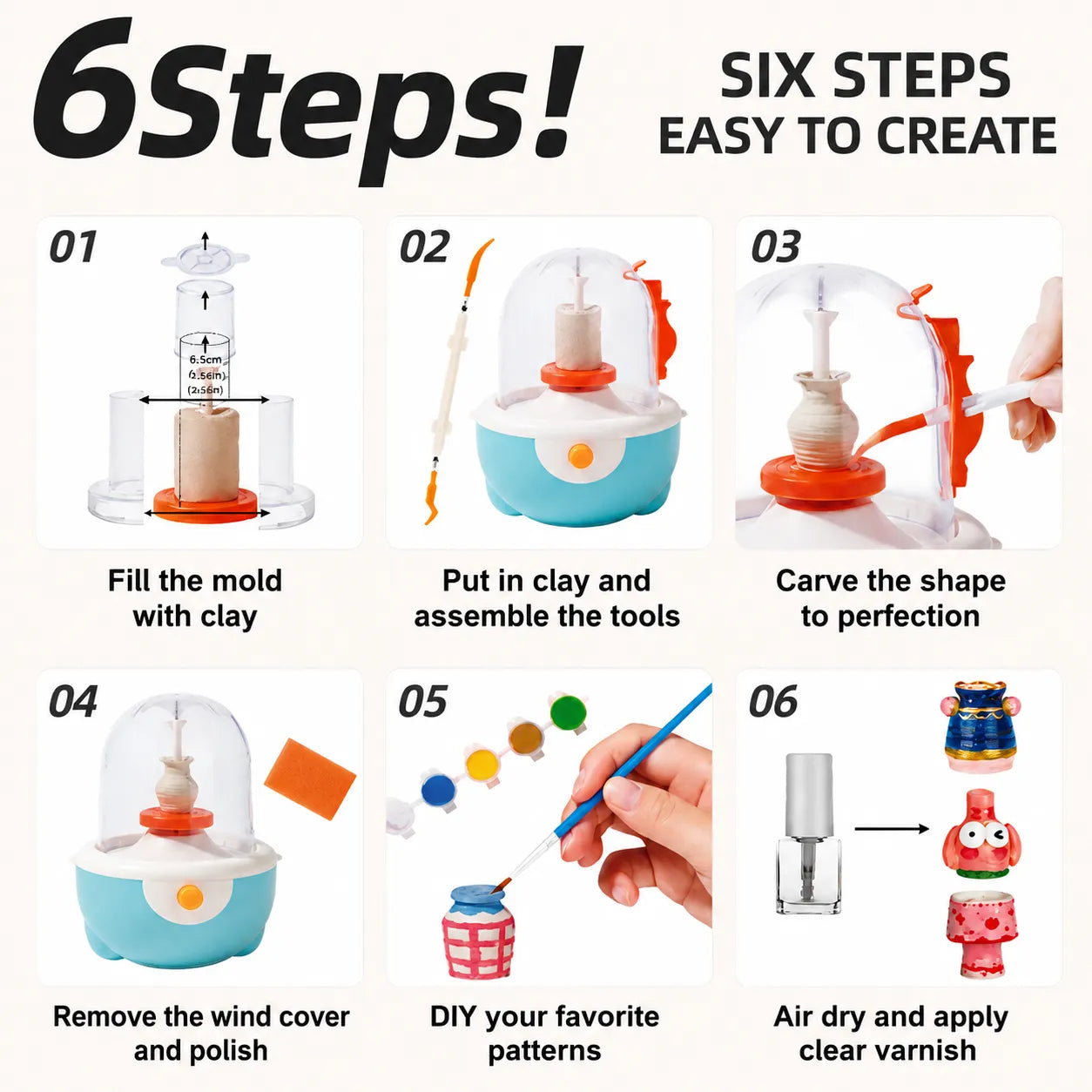 Creative Kids' Mini Pottery Wheel Kit