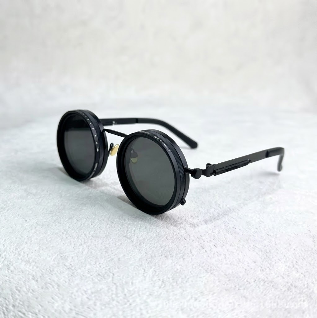 Black Lens Sunglasses 9-Gear Adjustable ND Filter