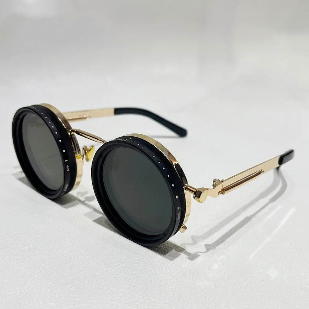 Black Lens Sunglasses 9-Gear Adjustable ND Filter