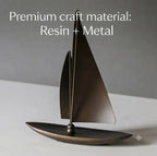 The Mariner Retro Sailboat Sculpture with Solid Wood Base