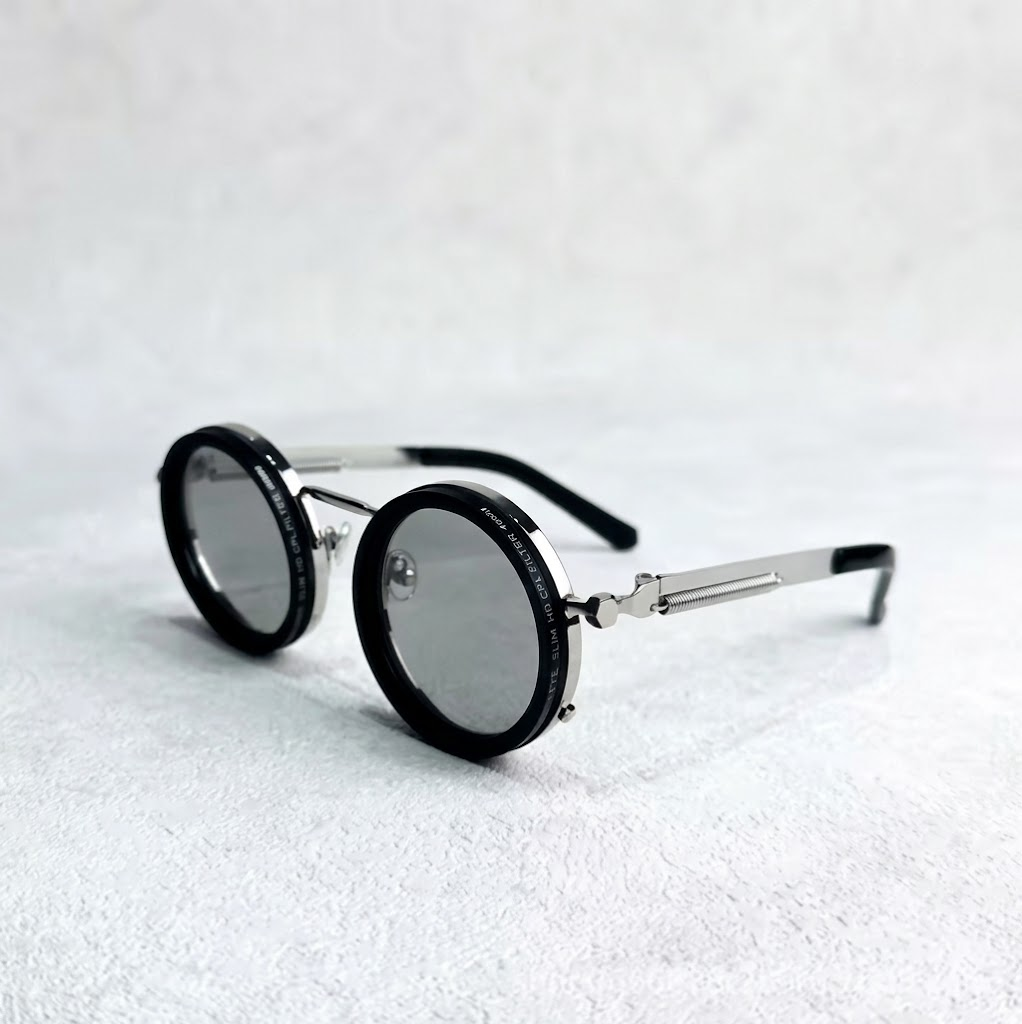 Black Lens Sunglasses 9-Gear Adjustable ND Filter