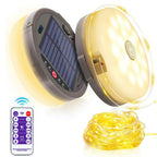 Solar Camping String Lights 4-in-1, Rechargeable Outdoor Lantern with Hanging Light & Flashlight for Tent, Hiking, BBQ, Emergency