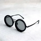 Black Lens Sunglasses 9-Gear Adjustable ND Filter