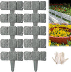 Stone-Look Garden Edging Border – 20-Piece DIY Lawn & Flower Bed Fence