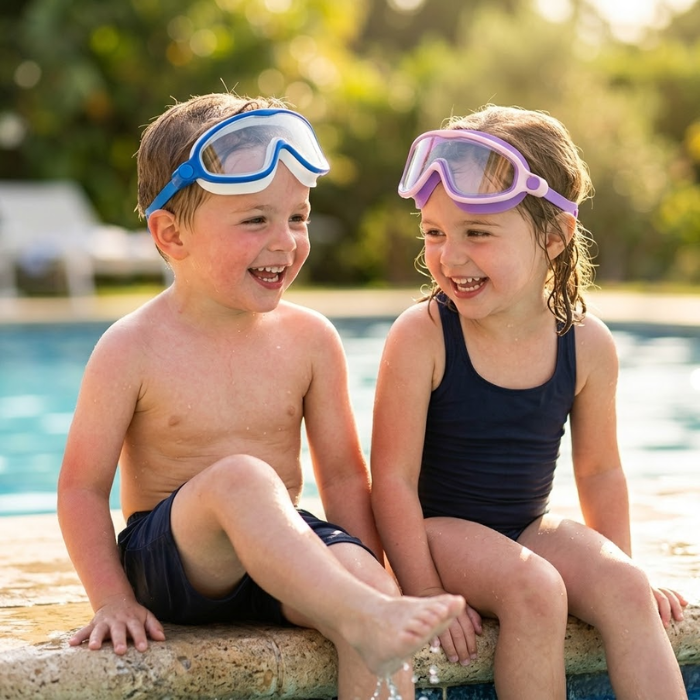EchoAzure™ Clip-On Swim Goggles (Full Nose Cover)
