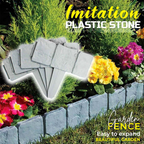 Stone-Look Garden Edging Border – 20-Piece DIY Lawn & Flower Bed Fence
