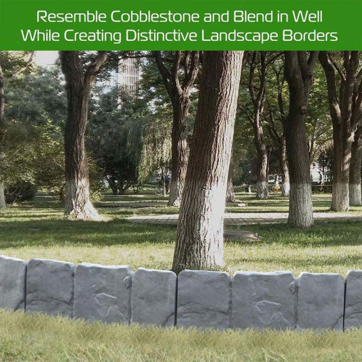 Stone-Look Garden Edging Border – 20-Piece DIY Lawn & Flower Bed Fence