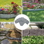 Stone-Look Garden Edging Border – 20-Piece DIY Lawn & Flower Bed Fence