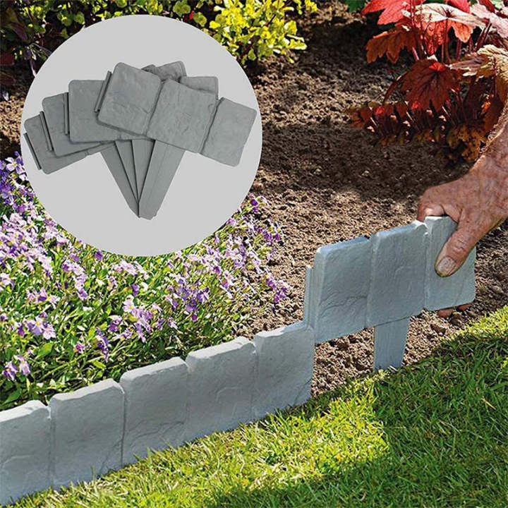 Stone-Look Garden Edging Border – 20-Piece DIY Lawn & Flower Bed Fence