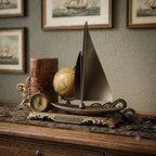 The Mariner Retro Sailboat Sculpture with Solid Wood Base