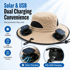 🔥Summer Promotion 💥- Outdoor Wide Brim Sun Hat With Solar Fan