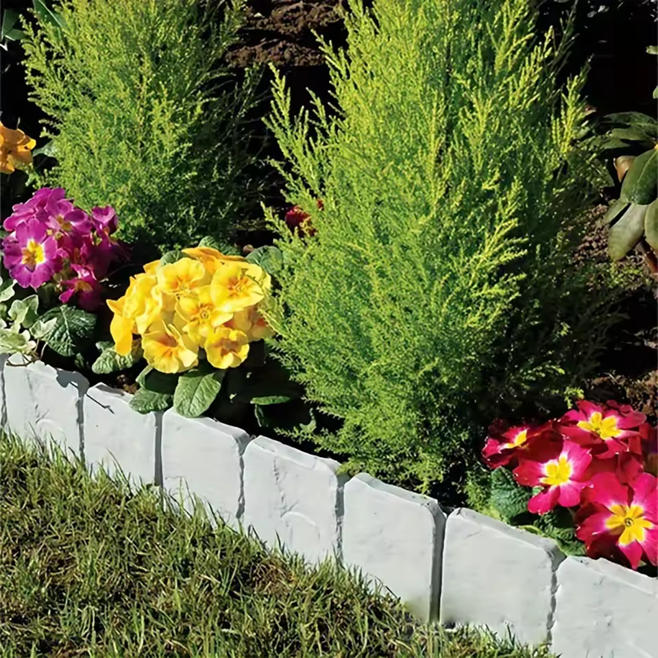 Stone-Look Garden Edging Border – 20-Piece DIY Lawn & Flower Bed Fence