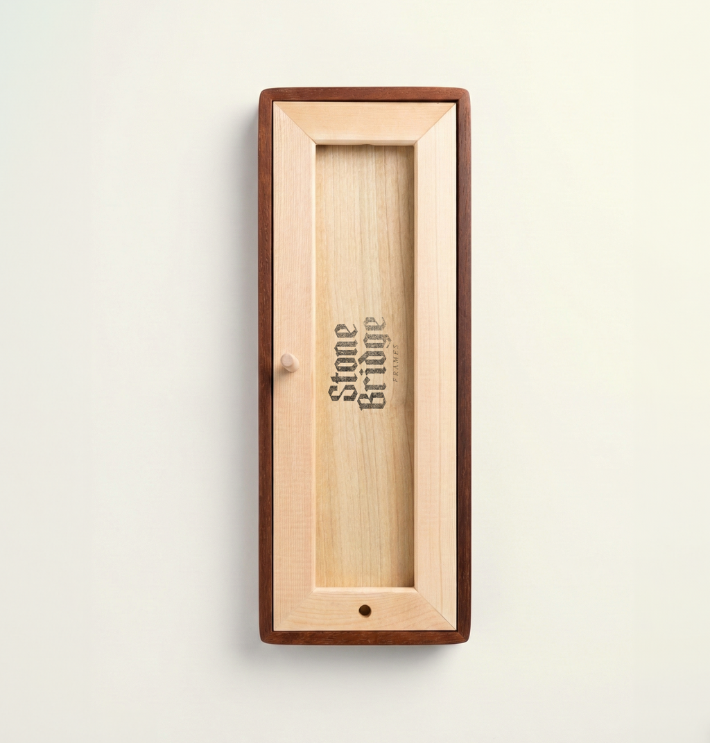 Bevelled Walnut Photobooth Frame - Red mount